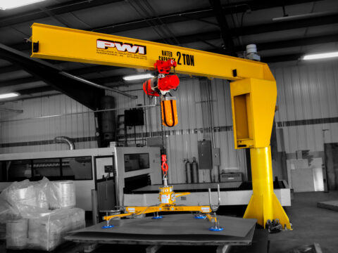 2 ton base plate mounted jib crane black bear hoist anver lifter manufacturing setting