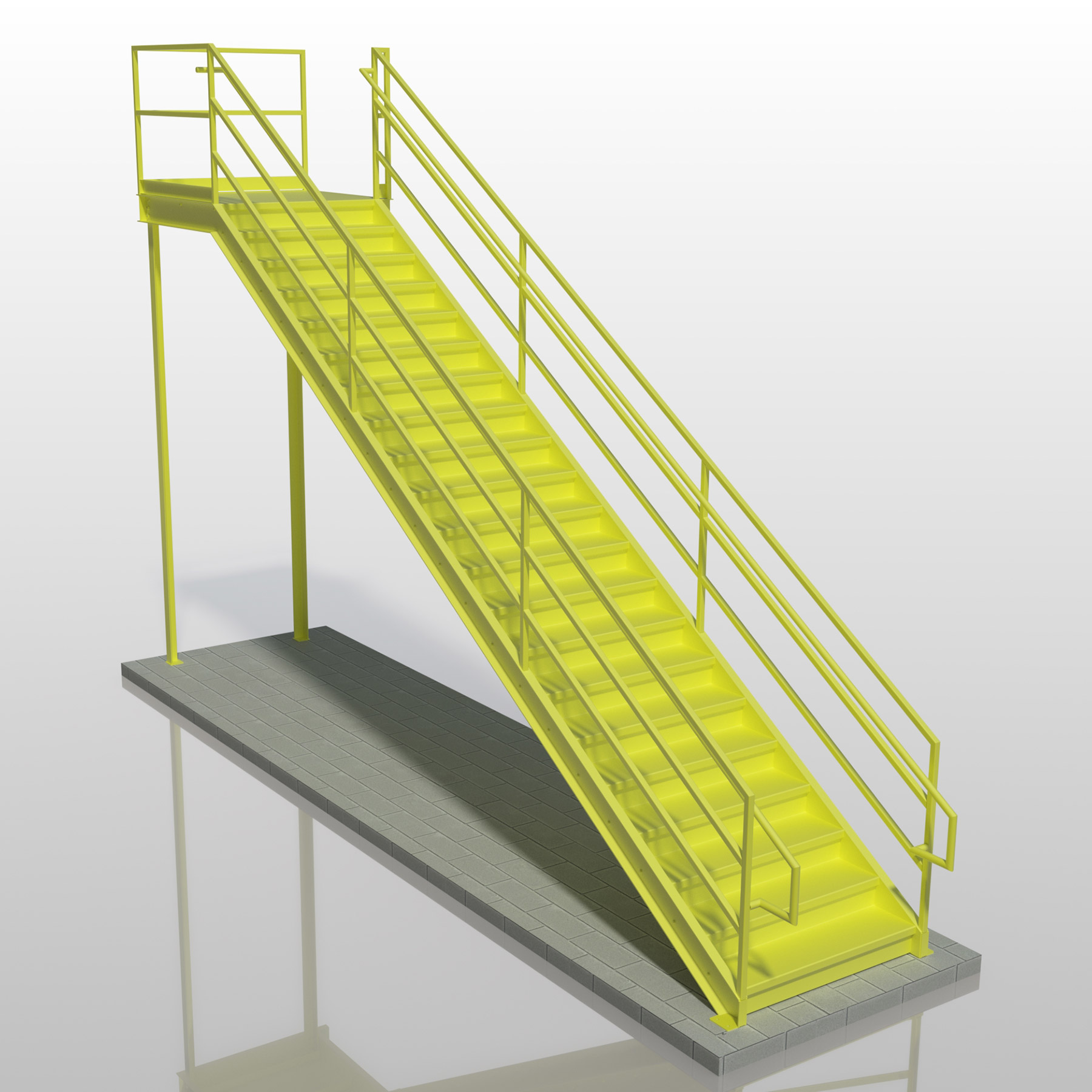 3 Rail Inner Handrail Stair