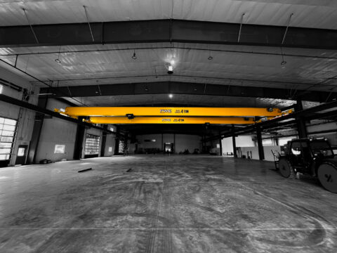 4 ton pwi top running motorized bridge crane shawbox wire rope hoist manufacturing setting