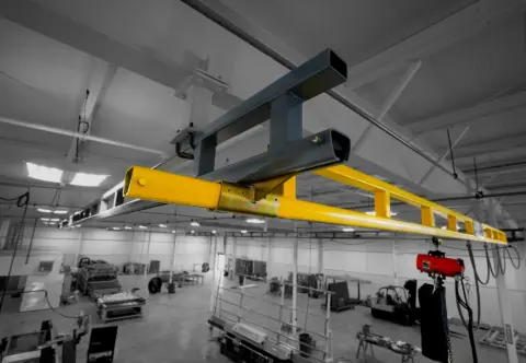 Hyperlite ceiling mounted bridge crane.