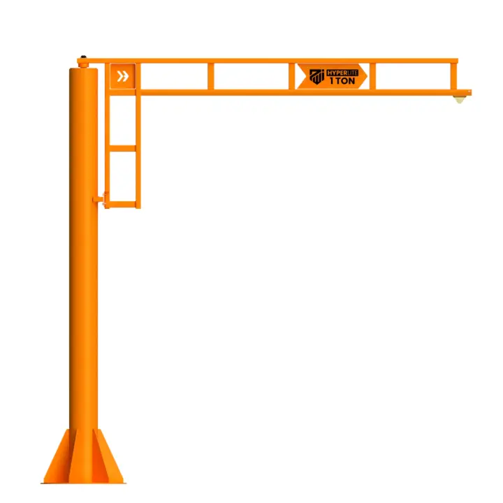 HyperLite Freestanding Jib Crane 3D Model with Decal White Background