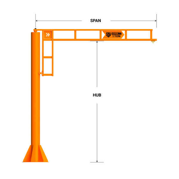 HyperLite Freestanding Jib Crane Dimensions