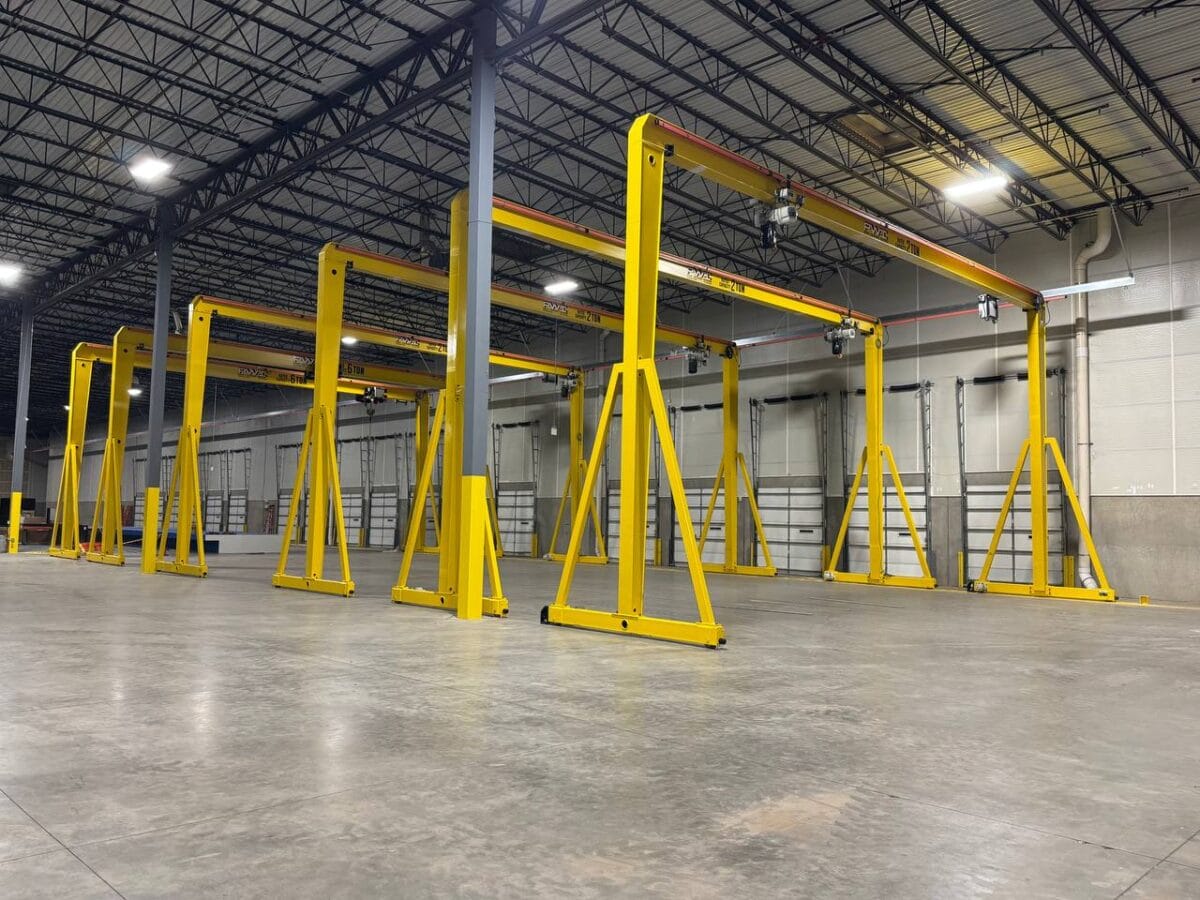 Motorized Gantry Cranes in a Production Setting