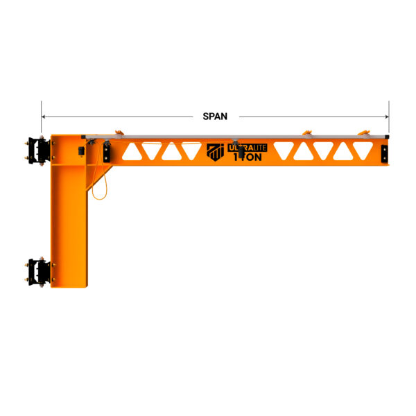 PWI UltraLite Wall Mounted Jib Crane Dimensions