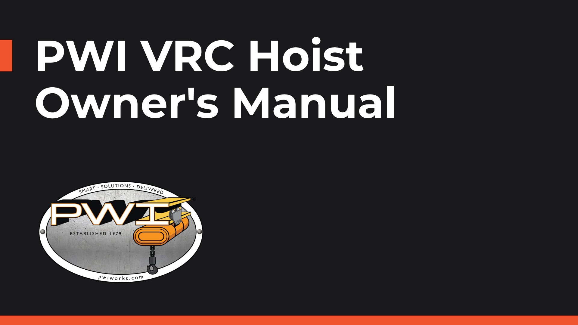 PWI VRC Owner's Manual