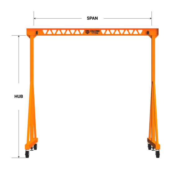 UltraLite Fixed Height Gantry Crane Dimensions